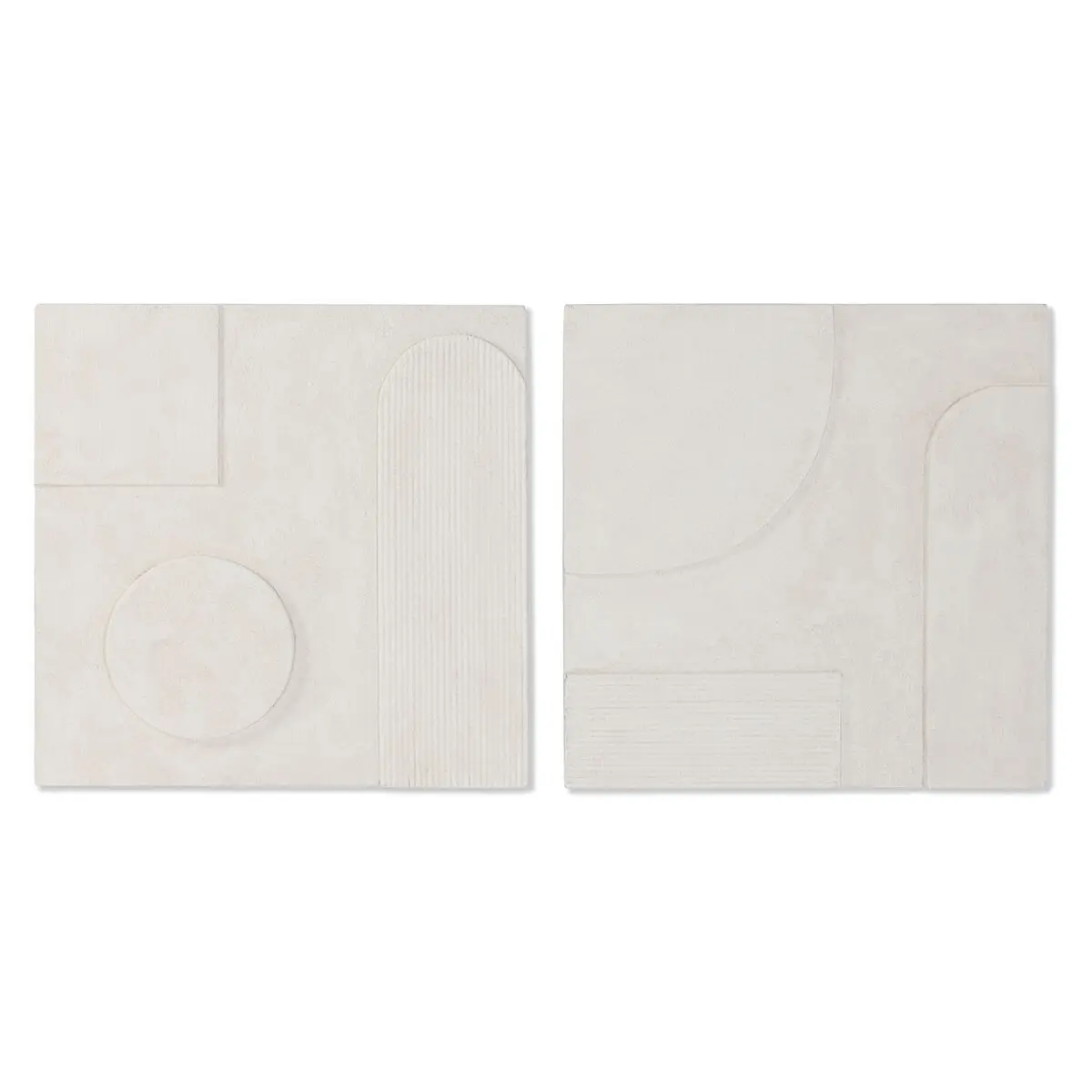 Decorazione da Parete Home ESPRIT Bianco Moderno Decapaggio 80 x 6 x 80 cm (2 Unità)