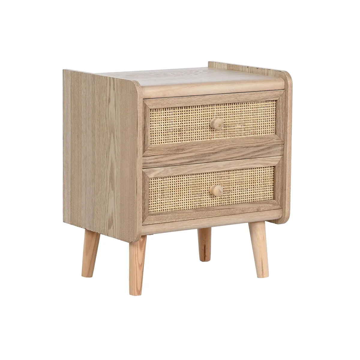 Comodino Home ESPRIT Naturale Rattan Legno di paulownia 40 x 30 x 48 cm