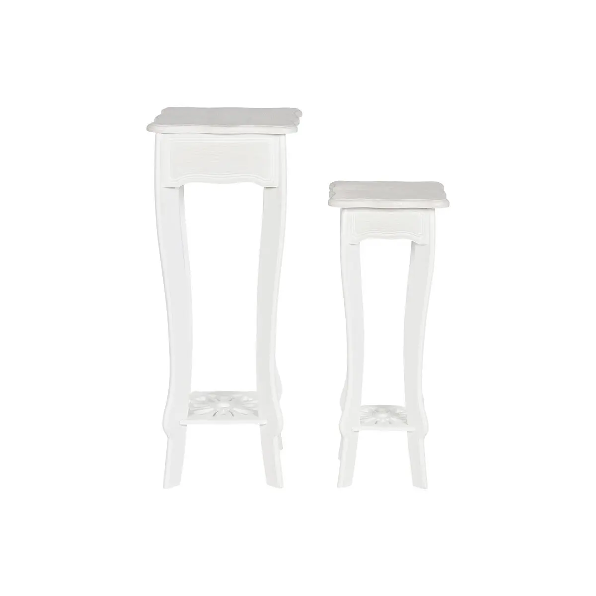 Set di 2 tavoli Home ESPRIT Bianco Legno MDF 30 x 30 x 76,5 cm