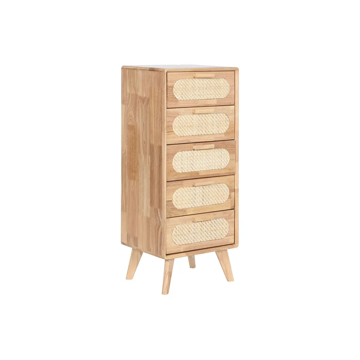 Cassettiera Home ESPRIT Naturale Metallo Legno d'albero della gomma 40 x 30 x 78 cm