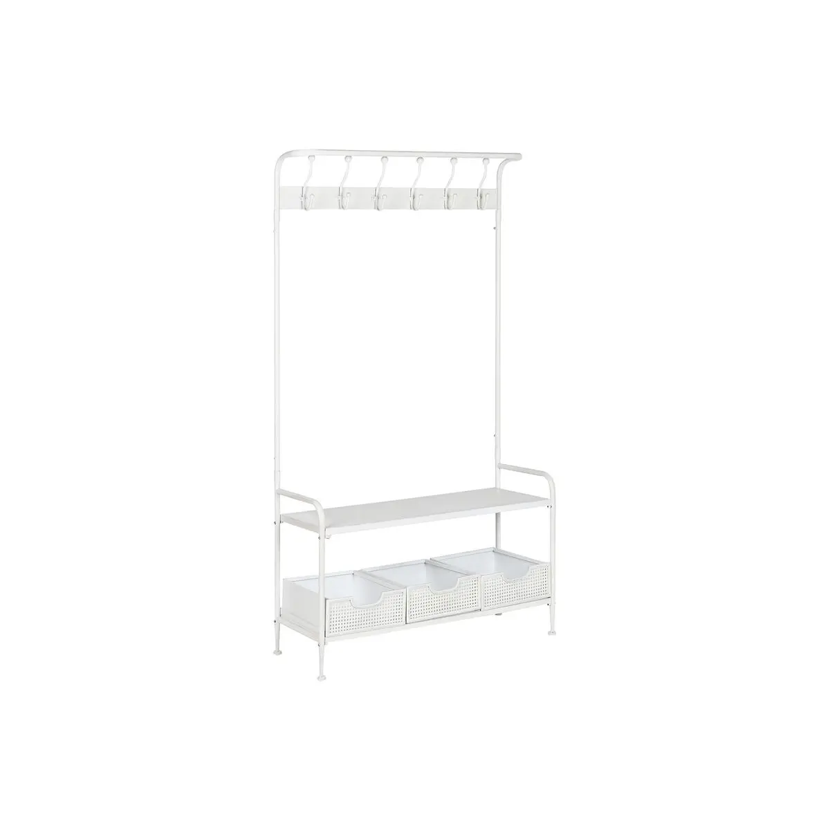 Ingresso con Cassetti Home ESPRIT Bianco Metallo 110 x 36 x 186 cm