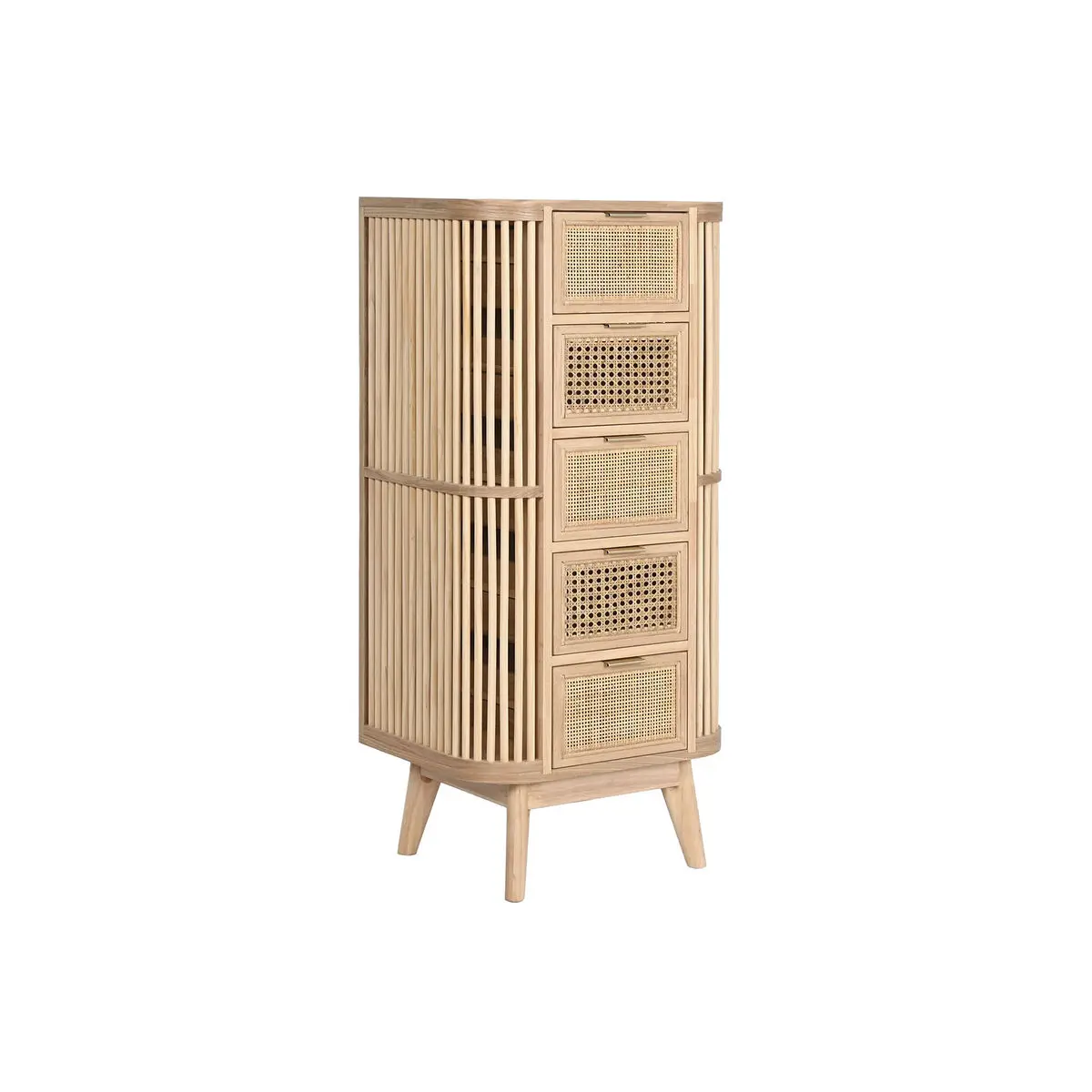 Cassettiera Home ESPRIT Dorato Naturale Abete 48 x 35 x 105 cm