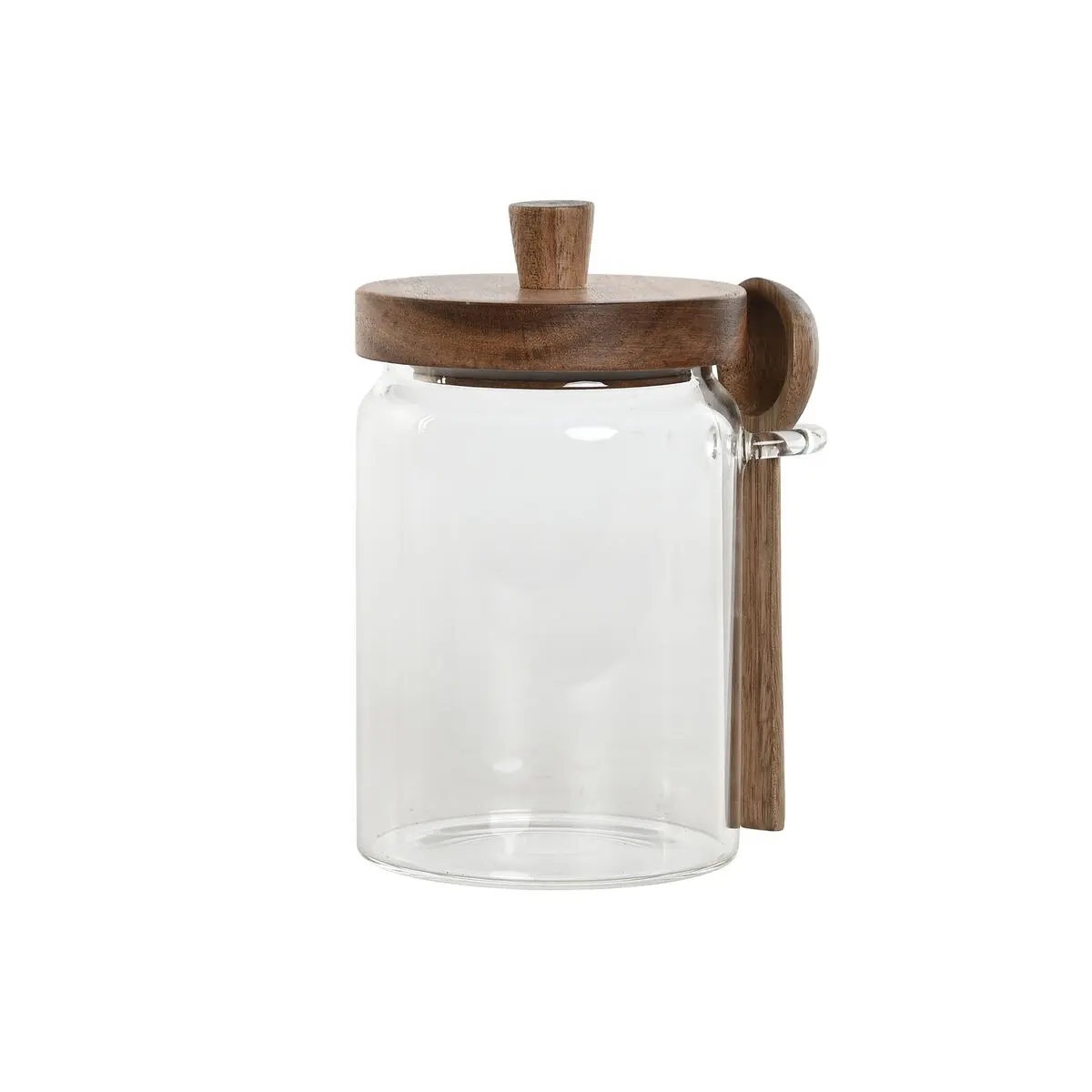 Barattolo Home ESPRIT Marrone Trasparente Acacia Vetro Borosilicato 650 ml