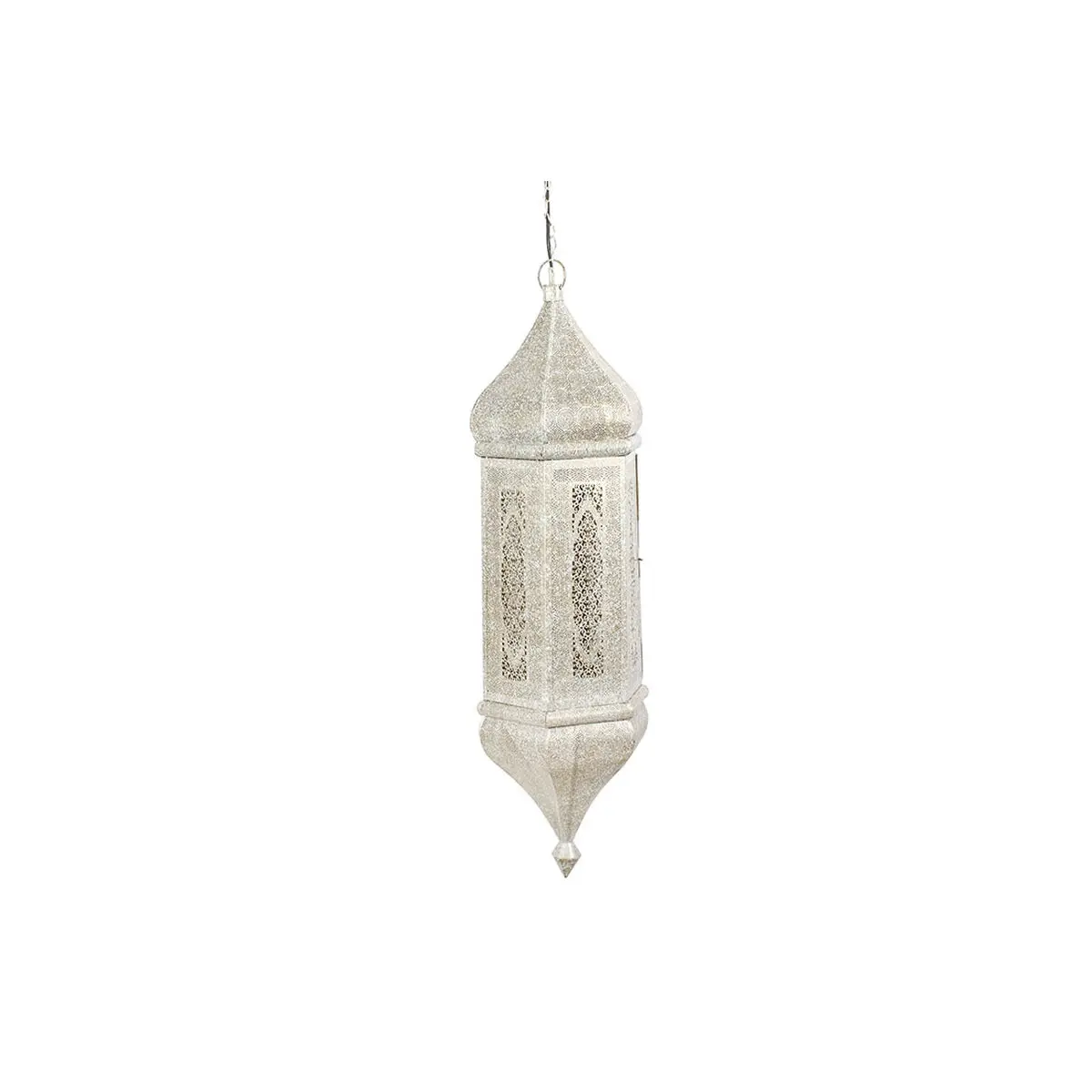 Lampadario Home ESPRIT Bianco Dorato Metallo 40 W 27 x 27 x 91 cm