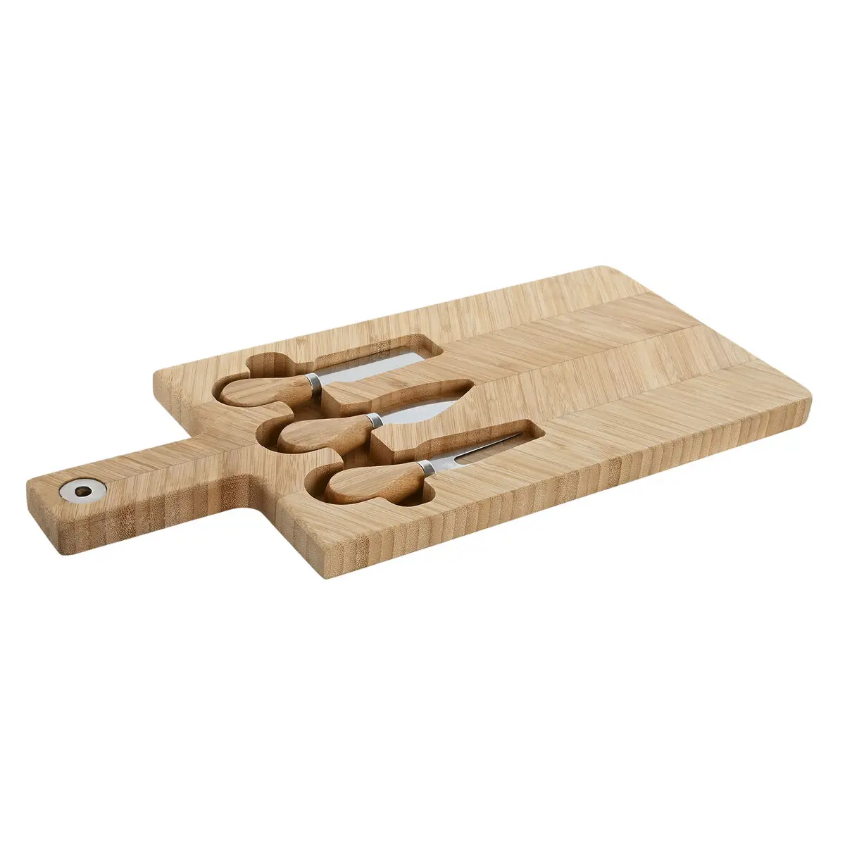 Tagliere Home ESPRIT Naturale Bambù Acciaio inossidabile 41 x 18,3 x 2 cm (4 Pezzi)