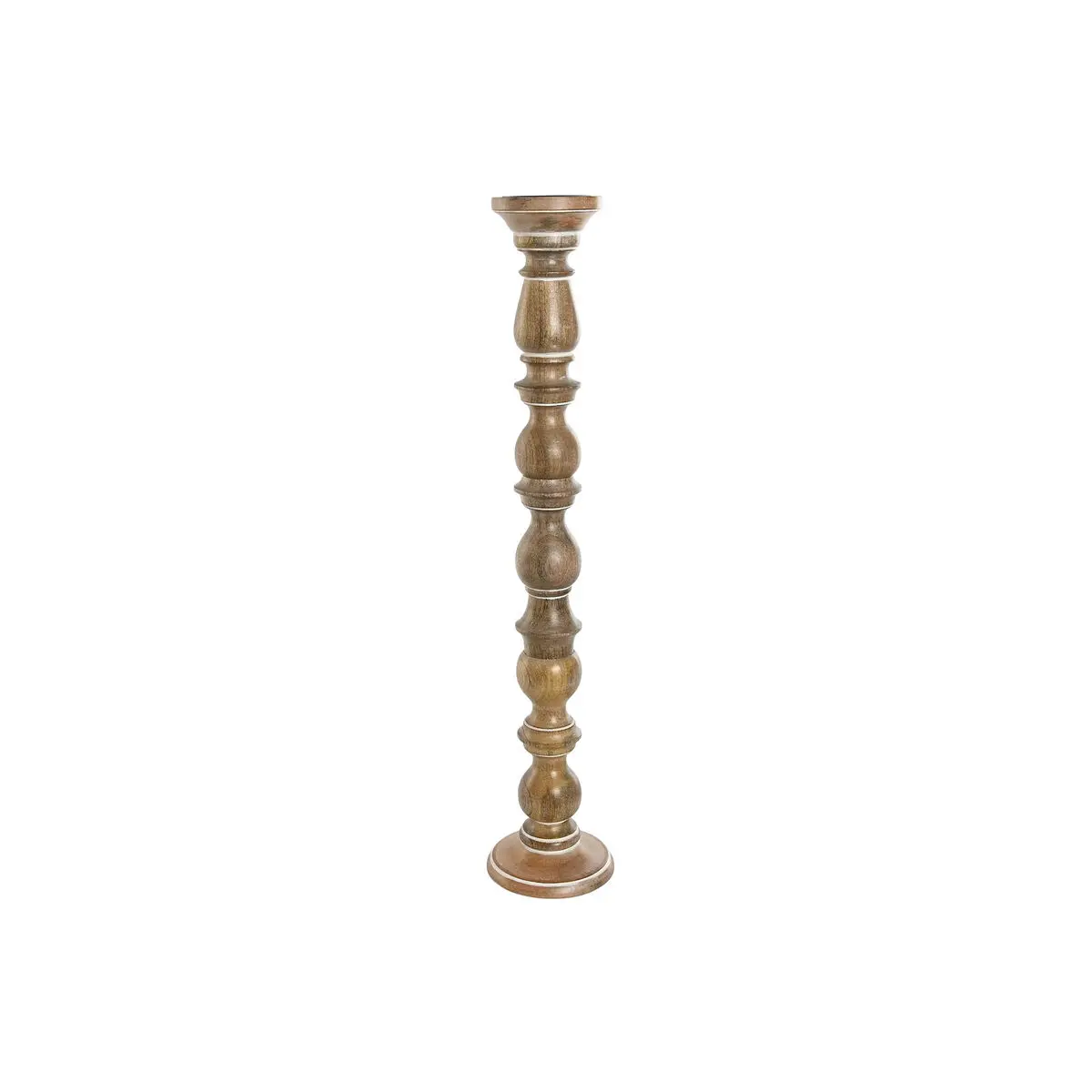 Candelabro Home ESPRIT Marrone Legno di mango Naturale Romantico 15 x 15 x 76 cm