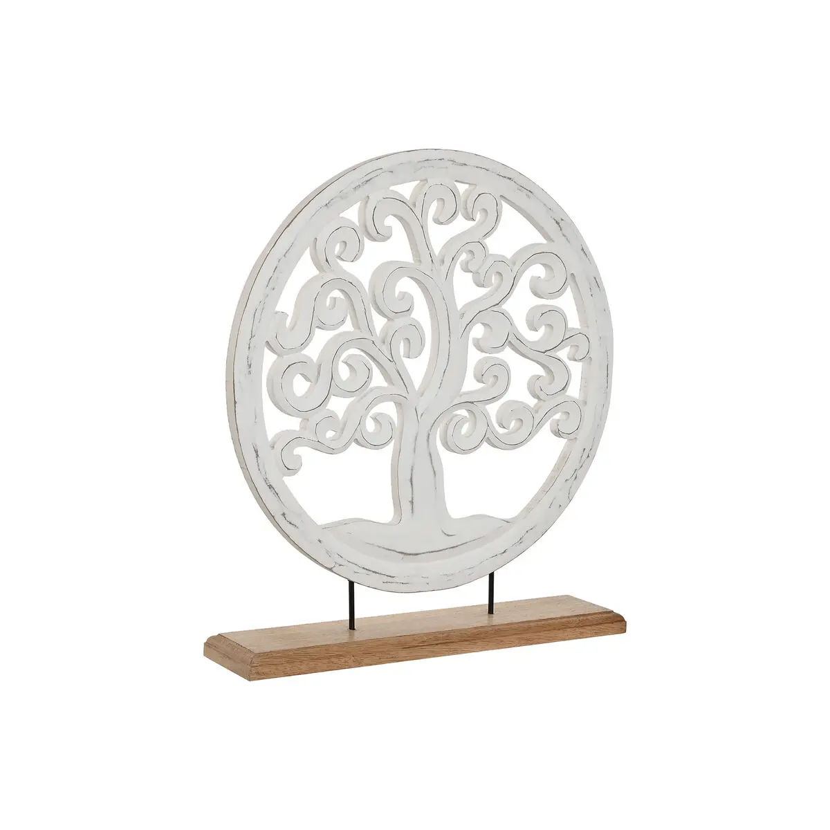 Statua Decorativa Home ESPRIT Bianco Marrone Albero Arabo 40 x 9 x 45 cm