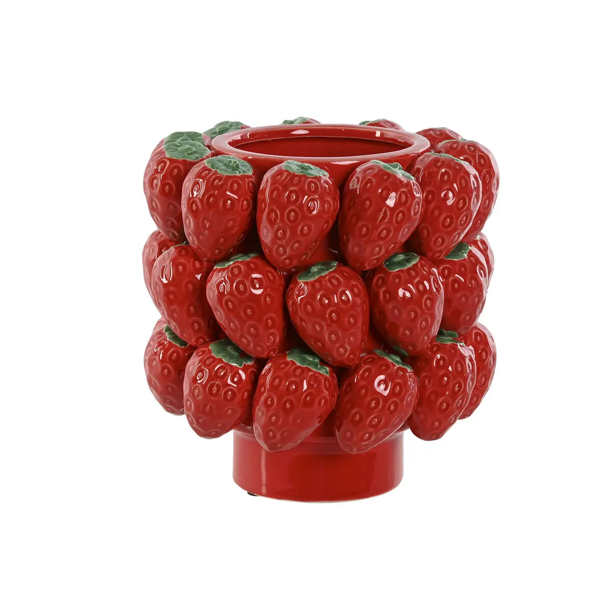 Centrotavola Home ESPRIT Rosso Fragole Tropicale 20 x 20 x 21 cm