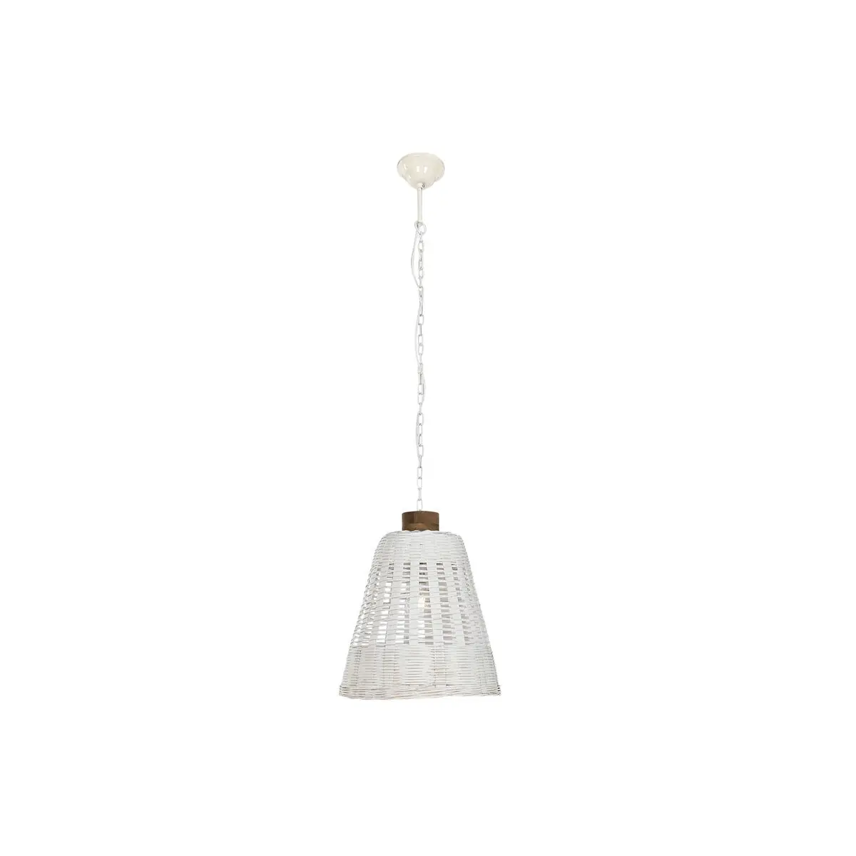 Lampadario Home ESPRIT Bianco Bambù Legno di mango 50 W 48 x 48 x 57 cm