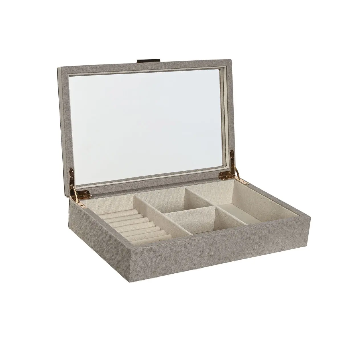 Scatola-Portagioie Home ESPRIT Beige Cristallo 29,5 x 19,5 x 6 cm