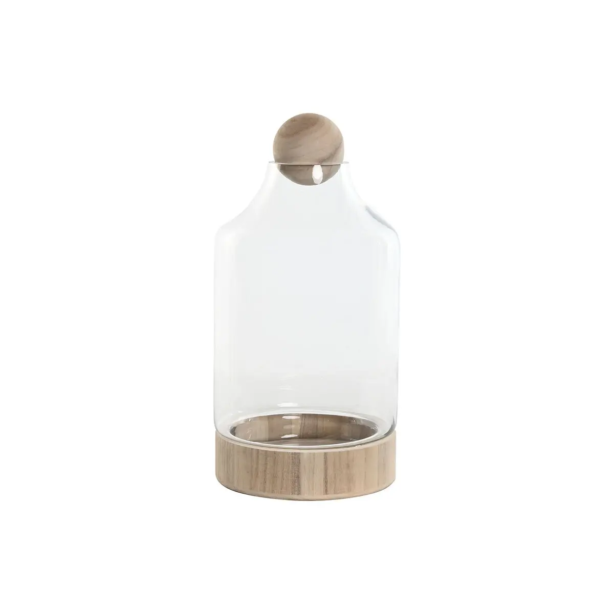 Vaso Home ESPRIT Trasparente Naturale Legno Cristallo 21 x 21 x 42 cm