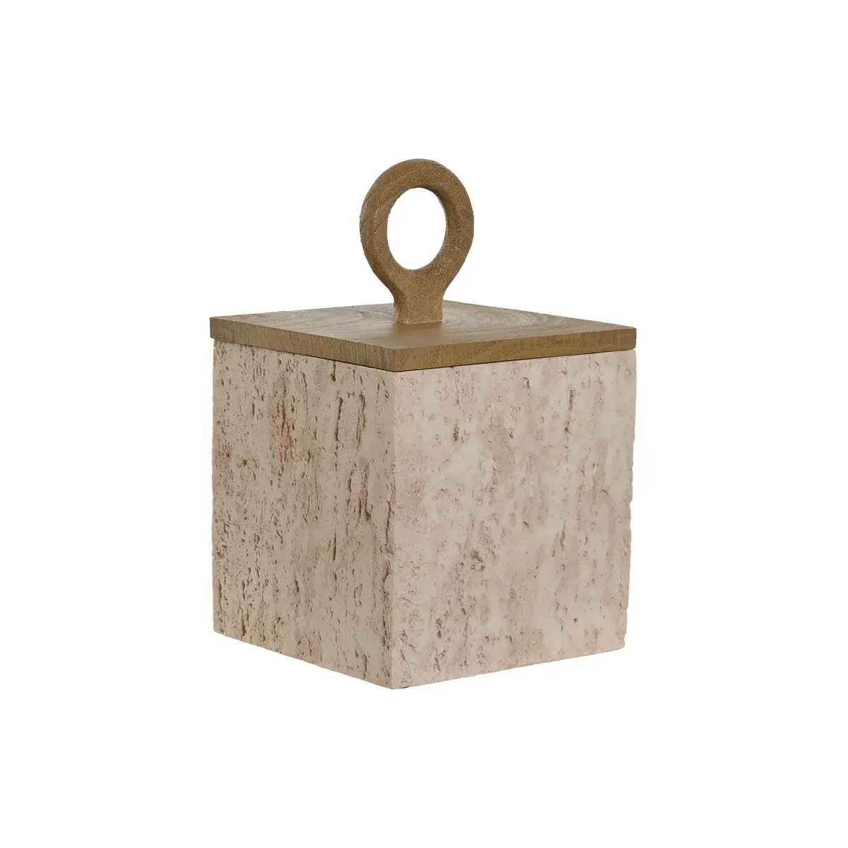 Scatola-Portagioie Home ESPRIT Beige Resina 15 x 15 x 24 cm