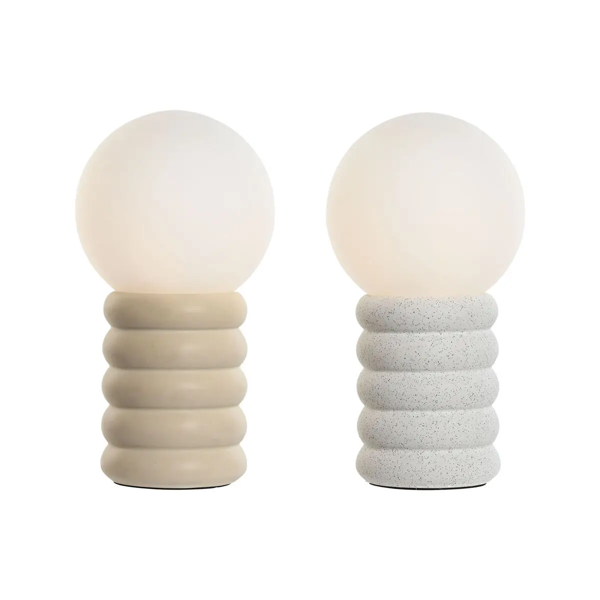 Lampada da tavolo Home ESPRIT Bianco Beige Ceramica Cristallo 220 V 15 x 15 x 28 cm (2 Unità)