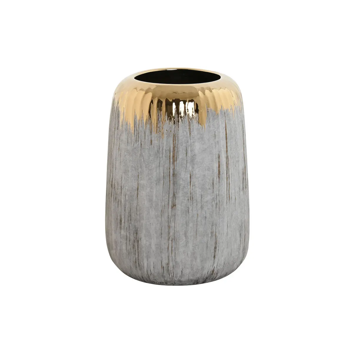 Vaso Home ESPRIT Grigio Dorato Gres Orientale 18 x 18 x 25 cm