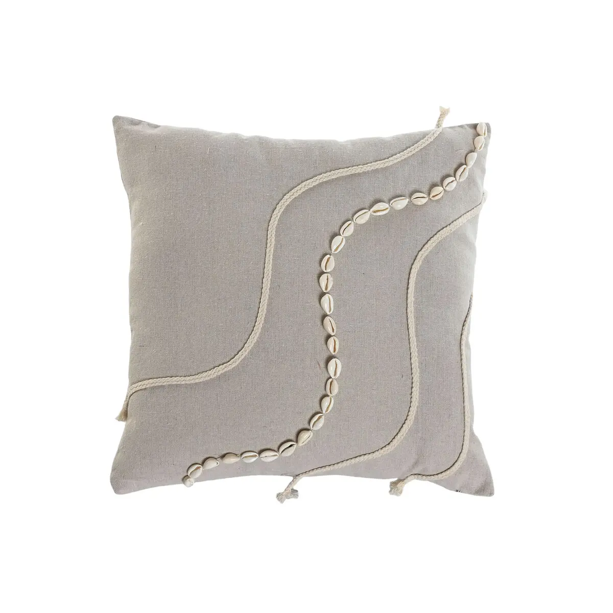 Cuscino Home ESPRIT Bianco Beige Boho 45 x 45 cm