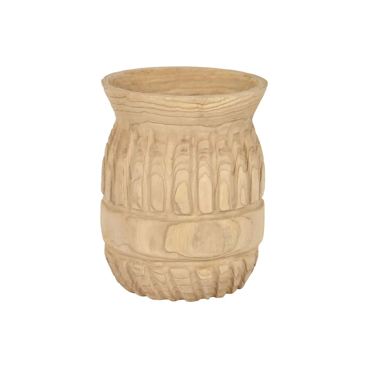 Vaso Home ESPRIT Naturale Legno di paulownia 28 x 28 x 36 cm