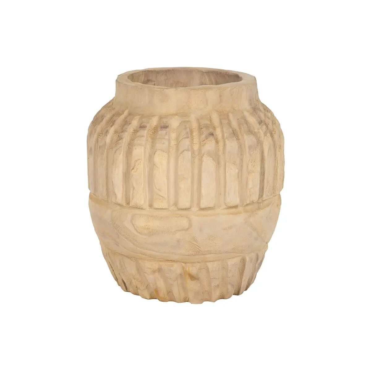 Vaso Home ESPRIT Naturale Legno di paulownia 30 x 30 x 32 cm