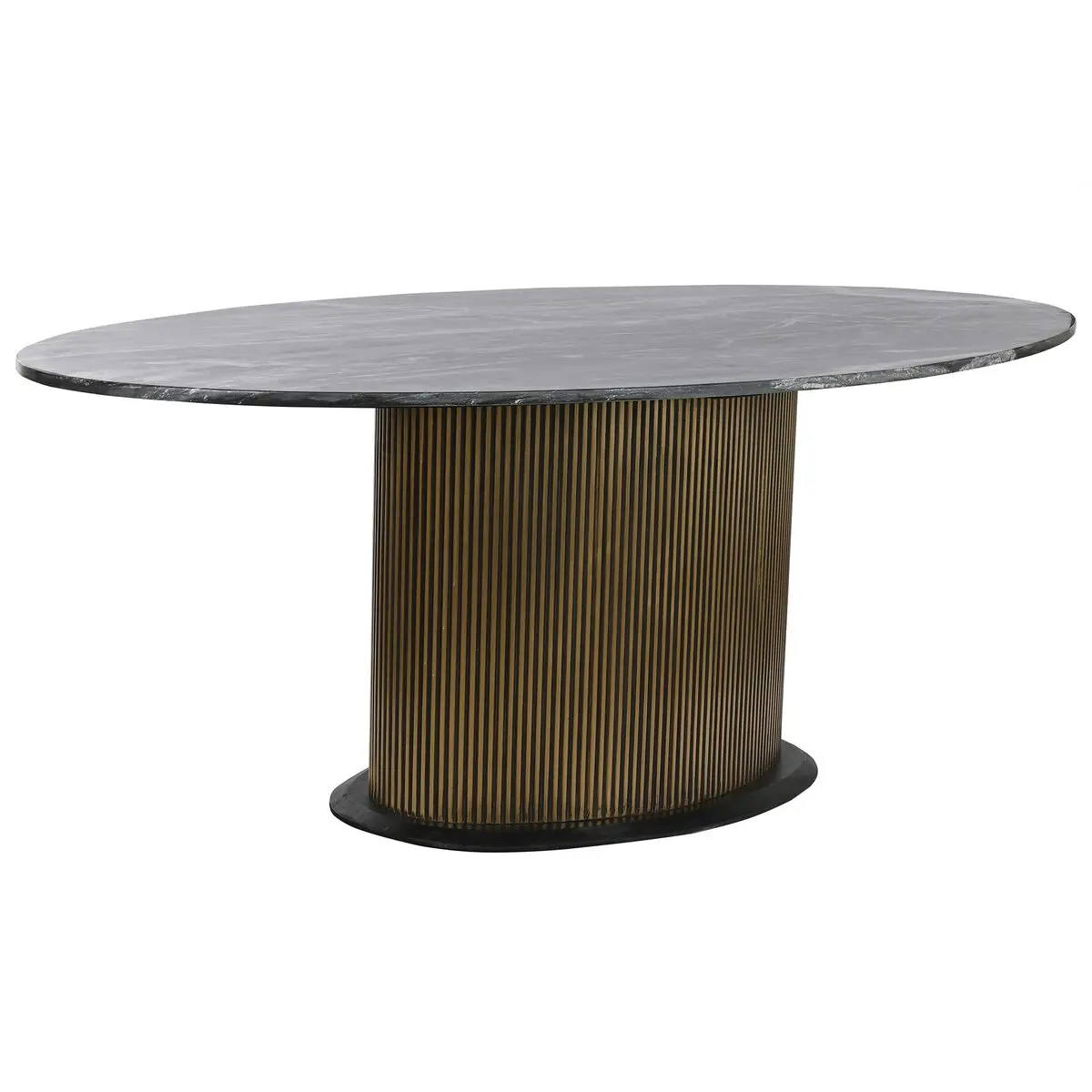 Tavolo da Pranzo Home ESPRIT Nero Dorato Ottone Marmo 200 x 110 x 76 cm