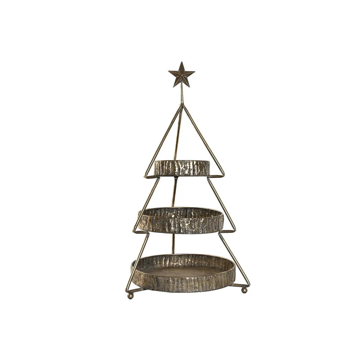 Portafrutta Home ESPRIT Dorato Metallo 43 x 43 x 79 cm Albero di Natale