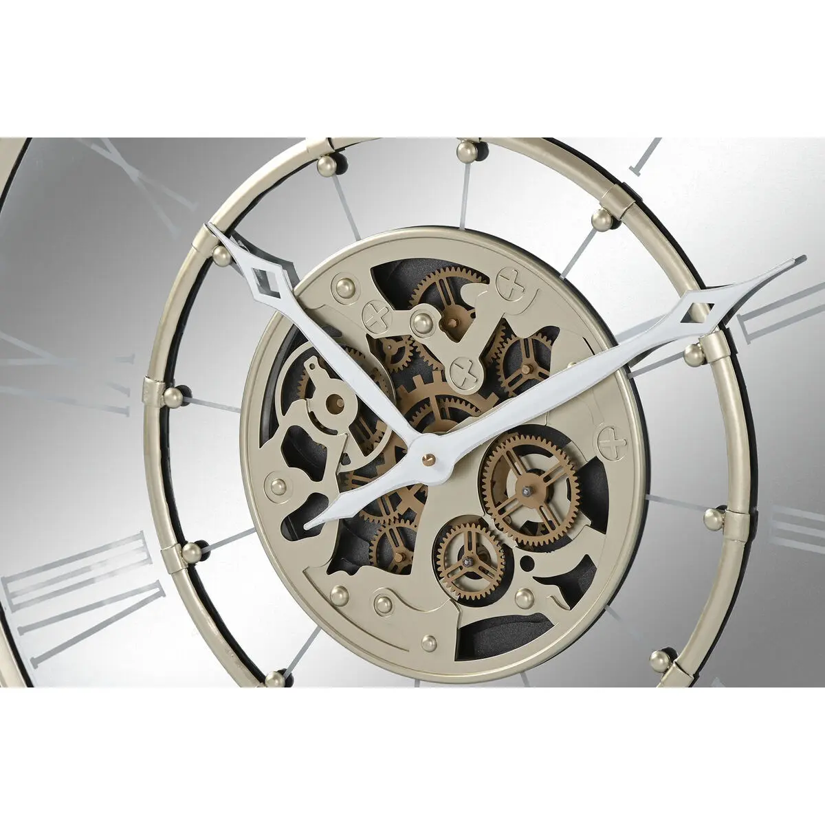 Orologio da Parete Home ESPRIT Champagne Ferro Specchio 67 x 8 x 67 cm