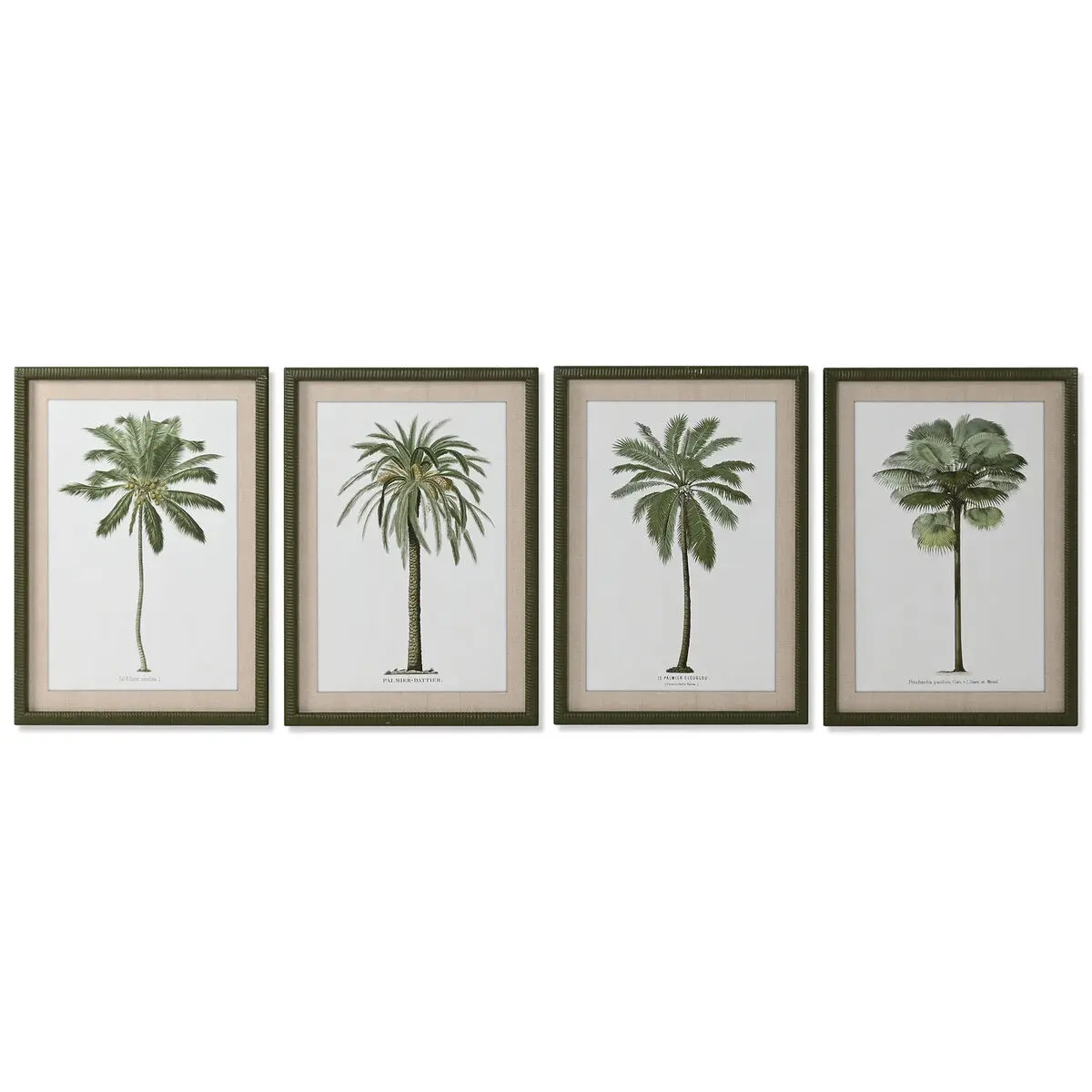 Quadro Home ESPRIT Verde Beige Palme Tropicale 50 x 2,5 x 70 cm (4 Unità)