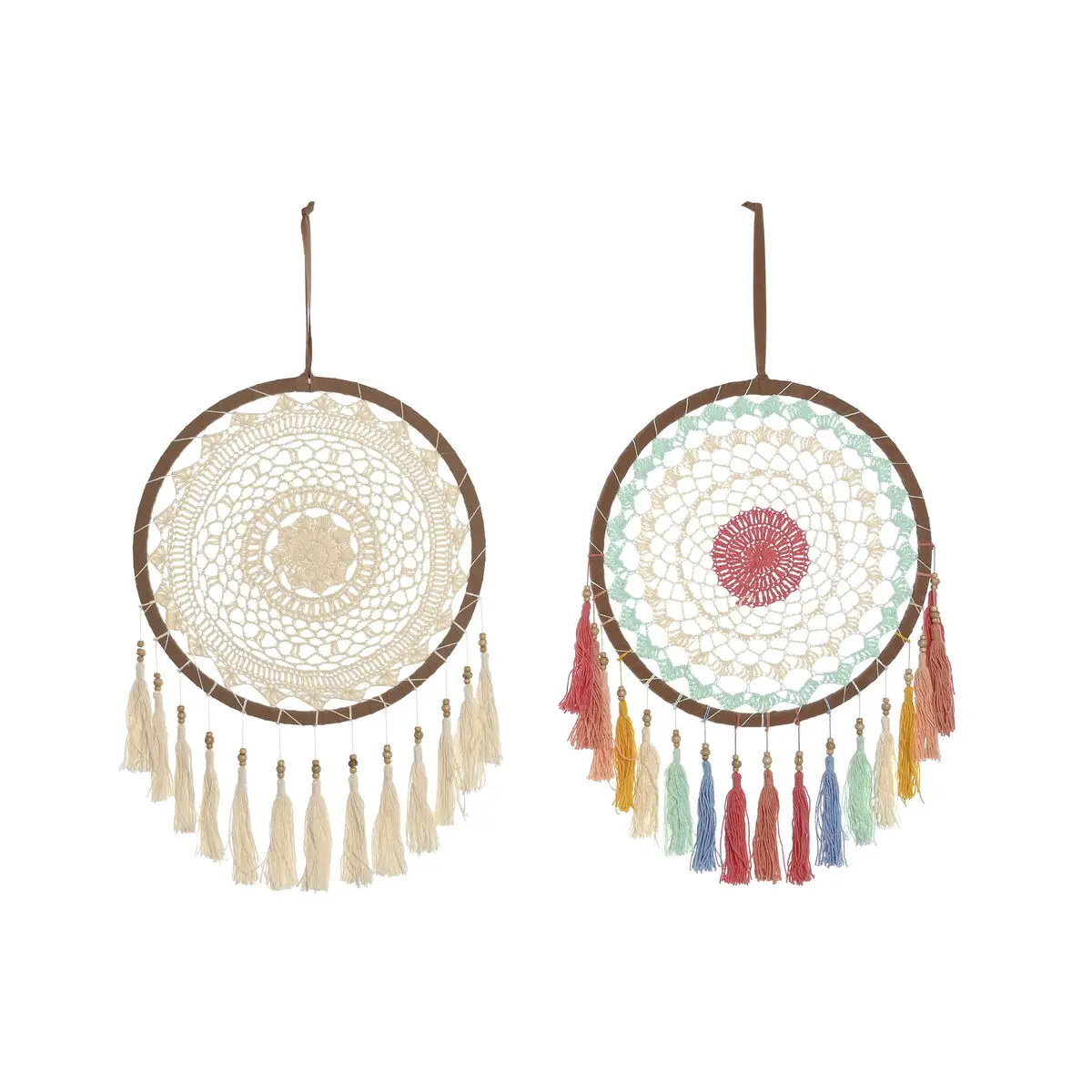 Decorazione pensile Home ESPRIT Multicolore Boho (2 Unità)