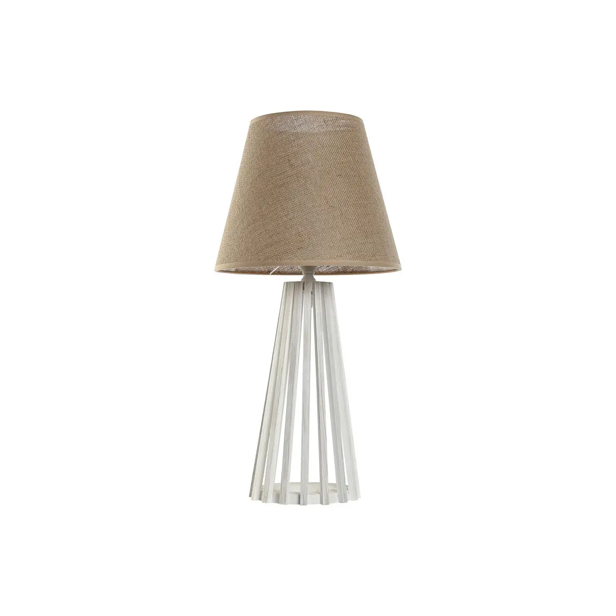 Lampada da tavolo Home ESPRIT Bianco Naturale Juta Legno 50 W 220 V 30 x 30 x 61 cm