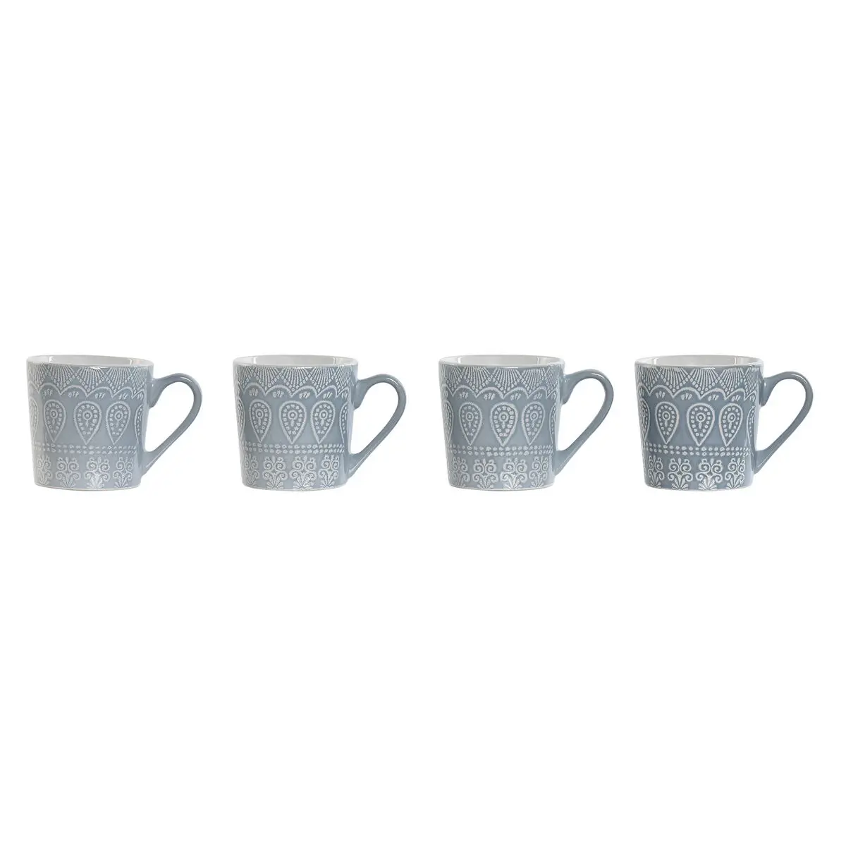 Set di 4 Tazze Mug Home ESPRIT Azzurro Gres 340 ml 13 x 9,5 x 9,2 cm Mandala