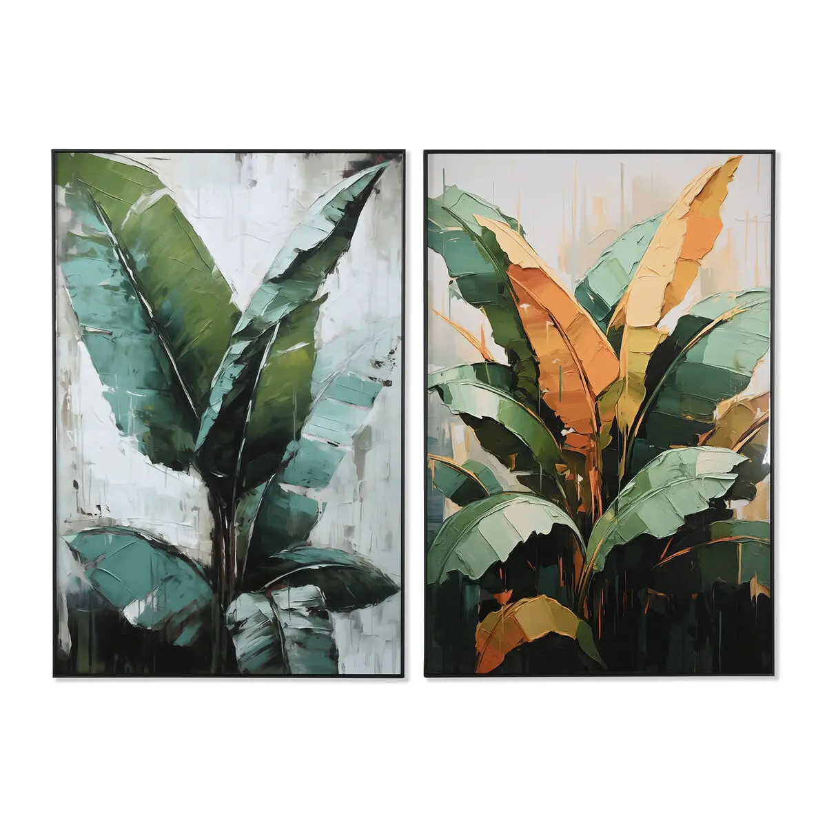 Tela Home ESPRIT Verde Palme Tropicale 80 x 3,5 x 120 cm (2 Unità)