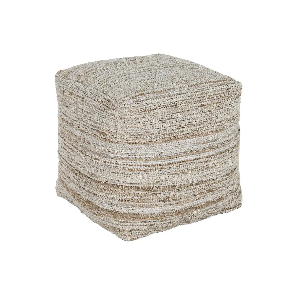 Poggiapiedi Home ESPRIT Bianco Naturale 45 x 45 x 45 cm