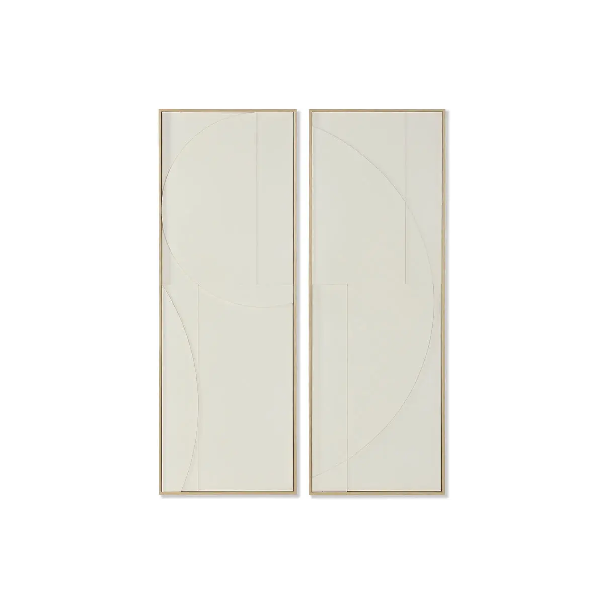 Quadro Home ESPRIT Bianco Naturale Astratto Scandinavo 50 x 4 x 140 cm (2 Unità)