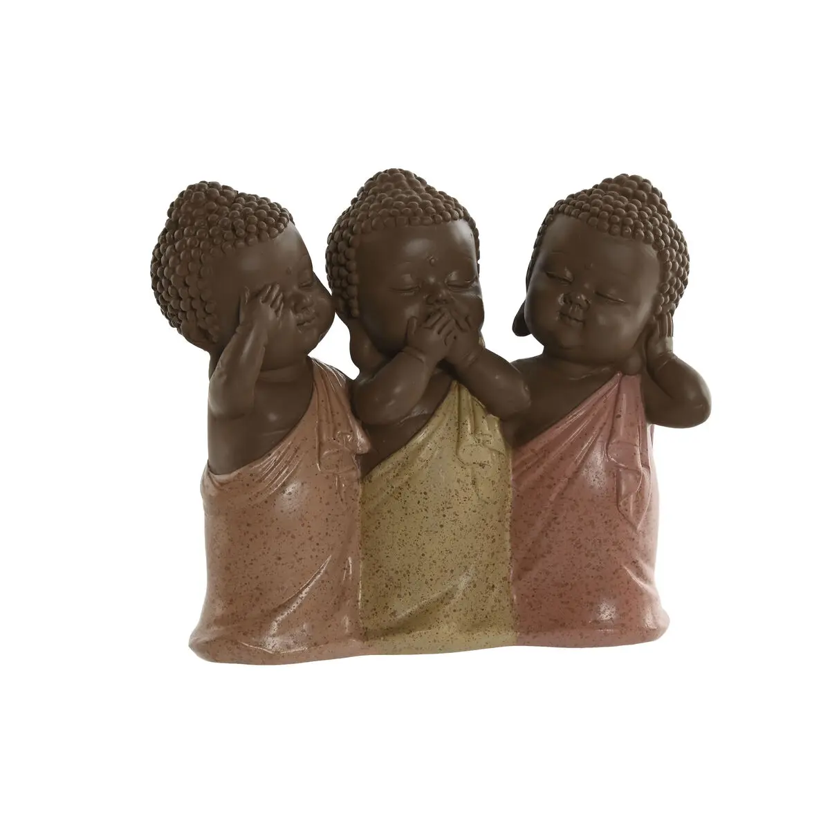 Statua Decorativa Home ESPRIT Arancio Corallo Lime Resina Buddha Orientale 15,5 x 6 x 13 cm