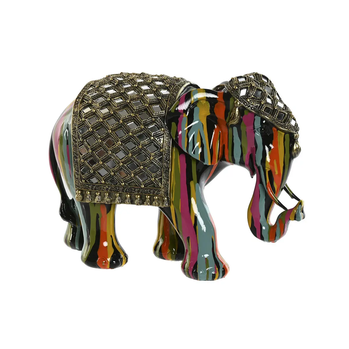 Statua Decorativa Home ESPRIT Multicolore Resina Elefante 31 x 14 x 22 cm