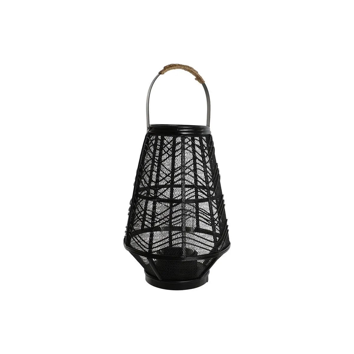 Portacandele Home ESPRIT Nero Metallo 27,5 x 27,5 x 40 cm