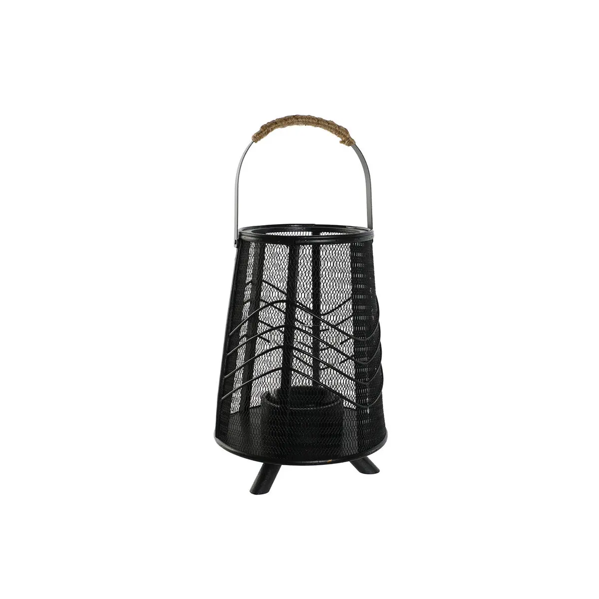 Portacandele Home ESPRIT Nero Metallo 23 x 23 x 31,5 cm