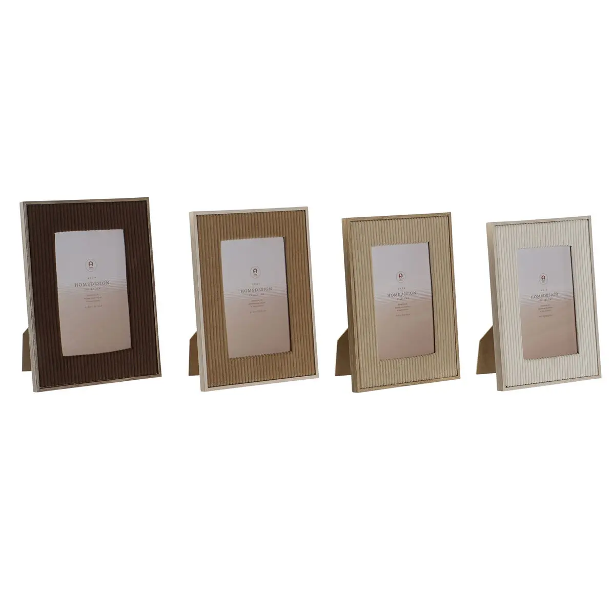 Cornice Portafoto Home ESPRIT Marrone Beige Velluto Cristallo Moderno 26 X 2,8 X 31 cm (4 Unità)