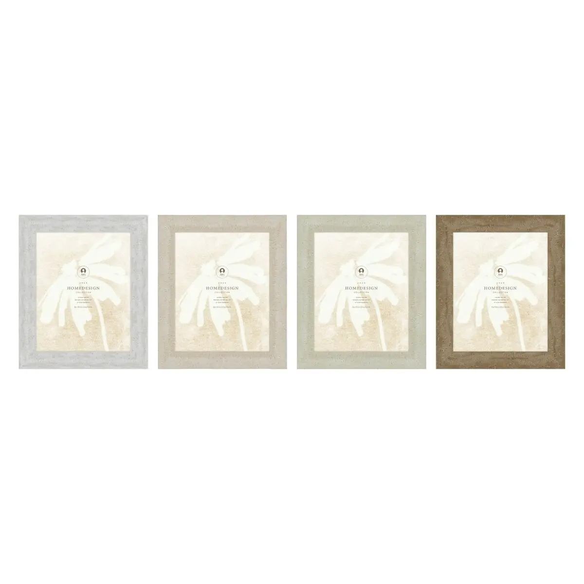 Cornice Portafoto Home ESPRIT Bianco Beige Cristallo polistirene Marmo Scandinavo 26 x 2 x 31 cm (4 Unità)