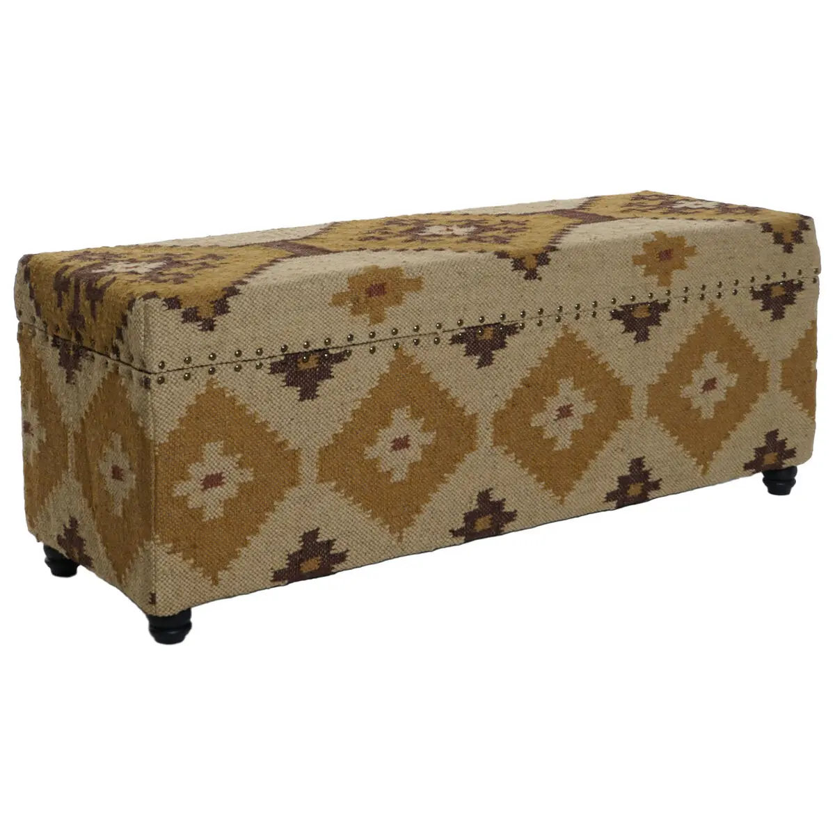 Forziere Home ESPRIT Beige Senape Cotone 120 x 40 x 45 cm