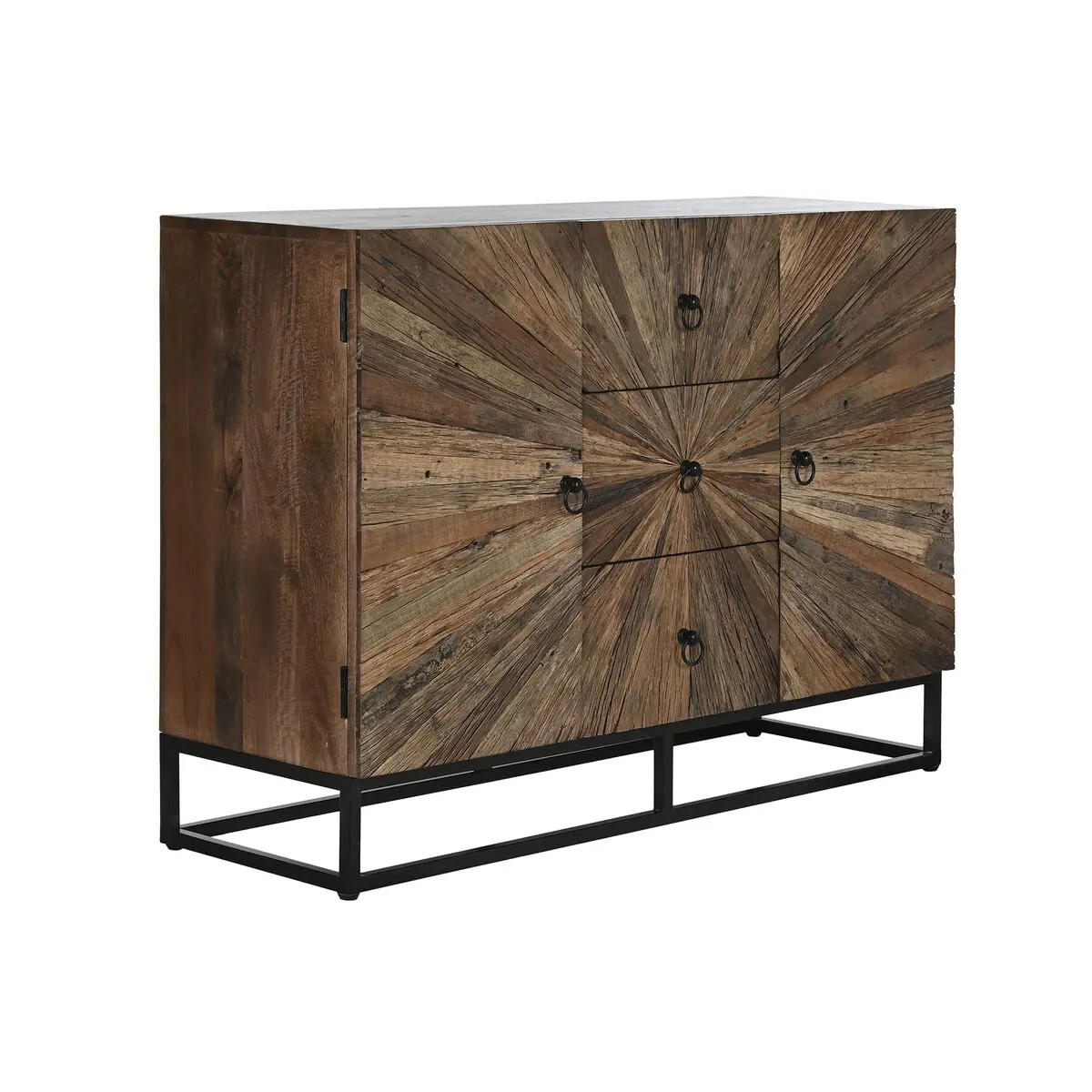 Credenza Home ESPRIT Nero Naturale Legno Riciclato 120 x 40 x 85 cm