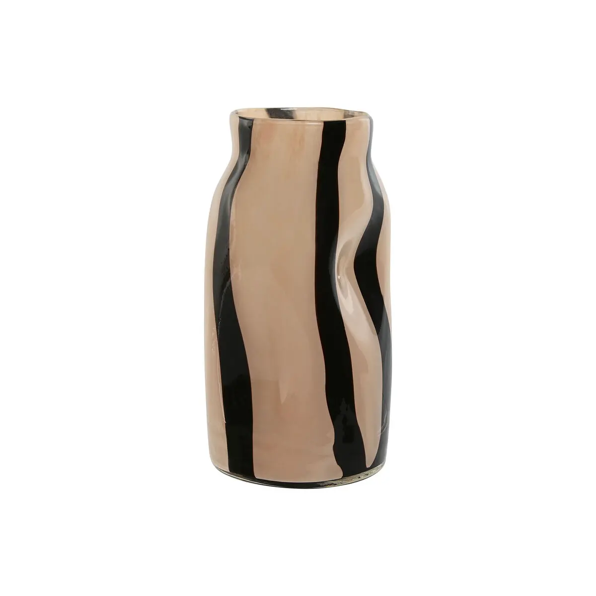 Vaso Home ESPRIT Nero Crema Cristallo Moderno 15 x 15 x 29,2 cm