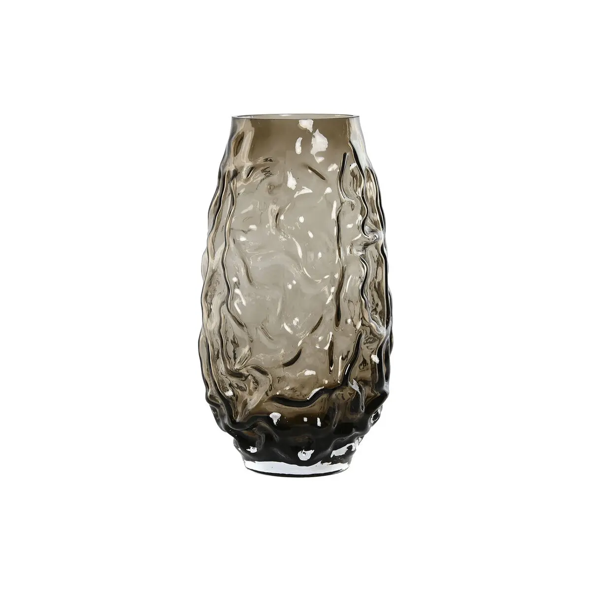 Vaso Home ESPRIT Marrone scuro Cristallo Moderno 17 x 17 x 30 cm