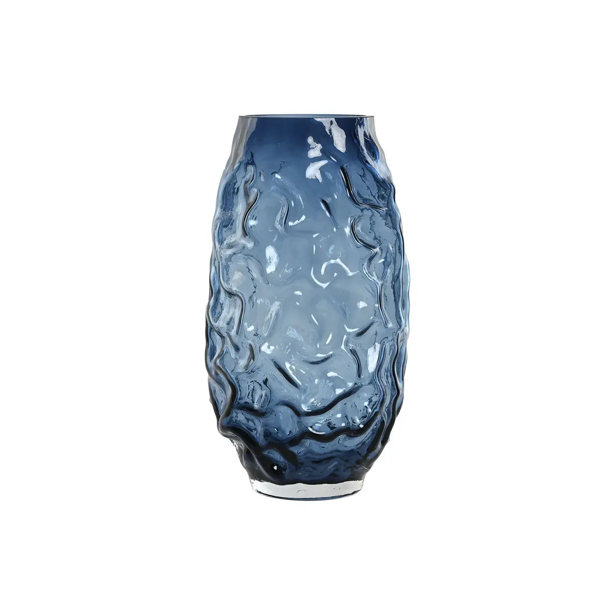 Vaso Home ESPRIT Azzurro Cristallo Moderno 17 x 17 x 30 cm