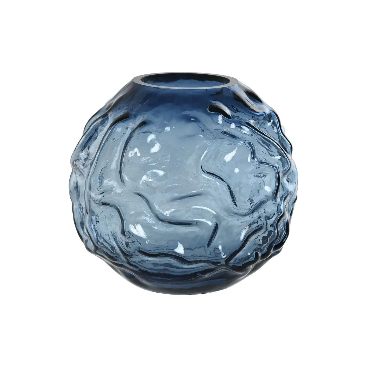 Vaso Home ESPRIT Azzurro Cristallo Moderno 21,5 x 21,5 x 19 cm