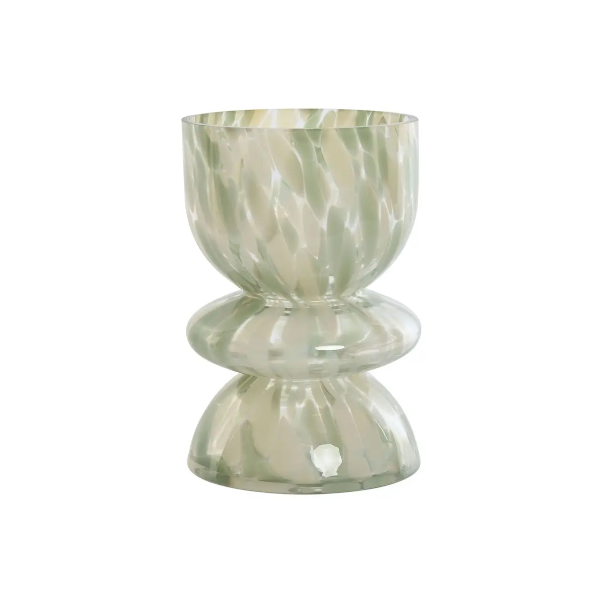 Vaso Home ESPRIT Verde Crema Cristallo Moderno 16 x 16 x 24 cm