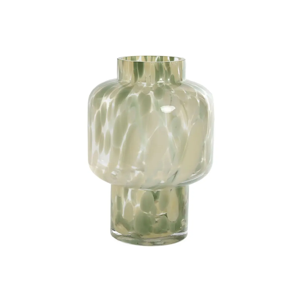 Vaso Home ESPRIT Verde Crema Cristallo Moderno 15 X 15 X 21,5 cm