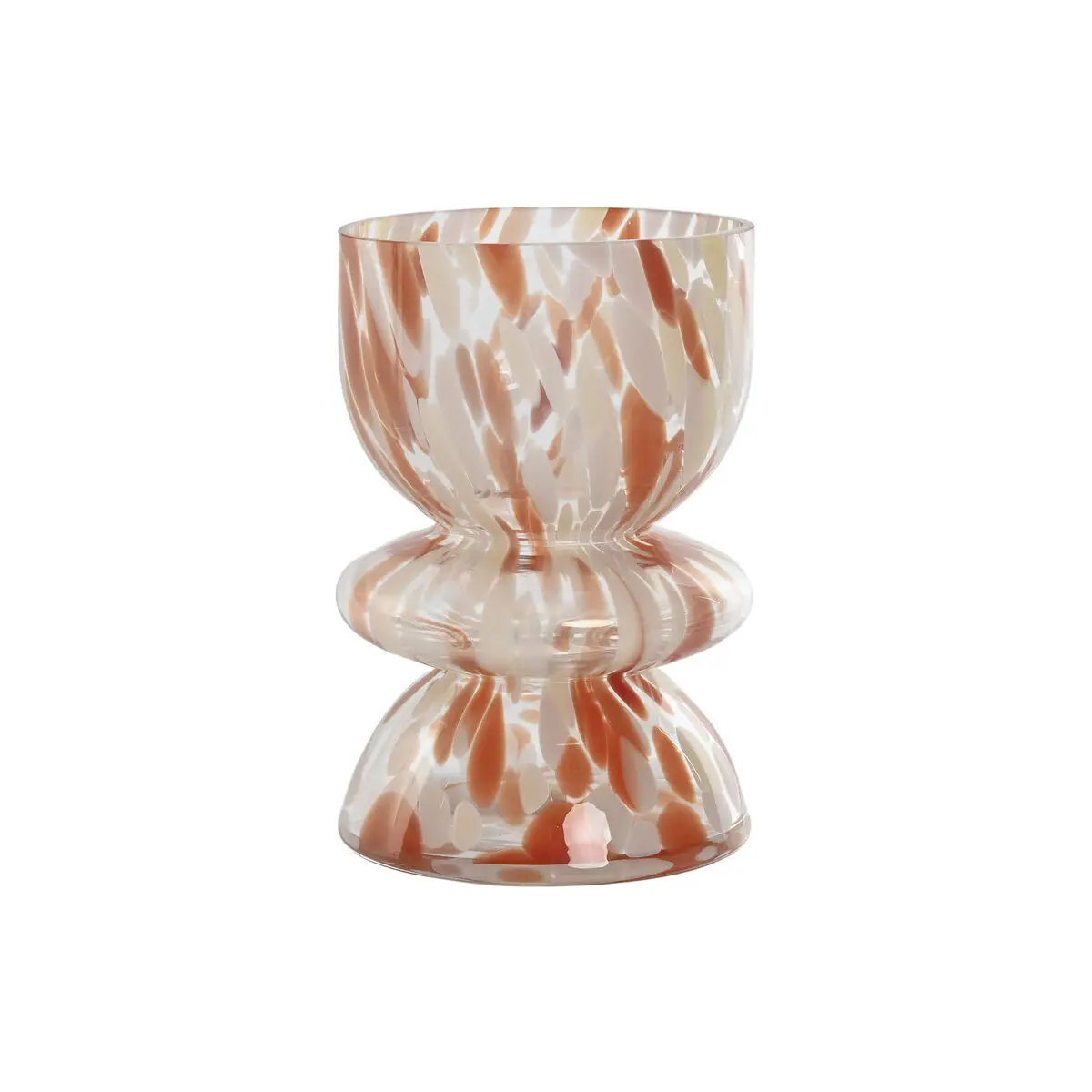 Vaso Home ESPRIT Crema Terracotta Cristallo Moderno 16 x 16 x 24 cm