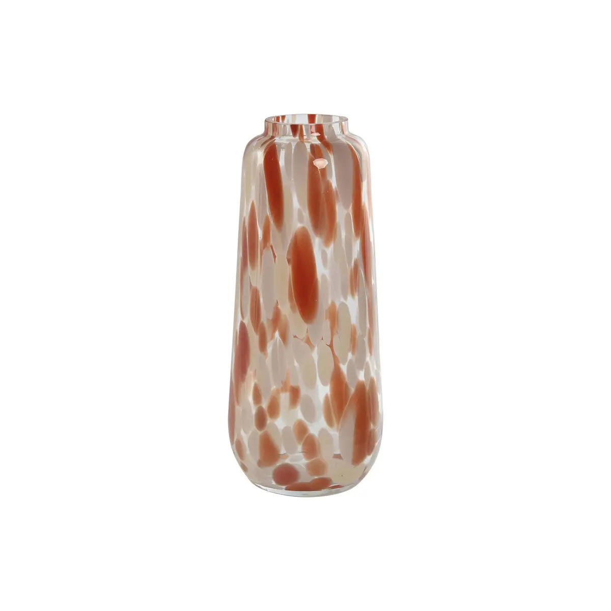 Vaso Home ESPRIT Crema Terracotta Cristallo Moderno 12,5 x 12,5 x 30 cm