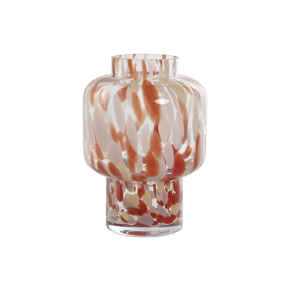 Vaso Home ESPRIT Crema Terracotta Cristallo Moderno 15 x 15 x 21 cm