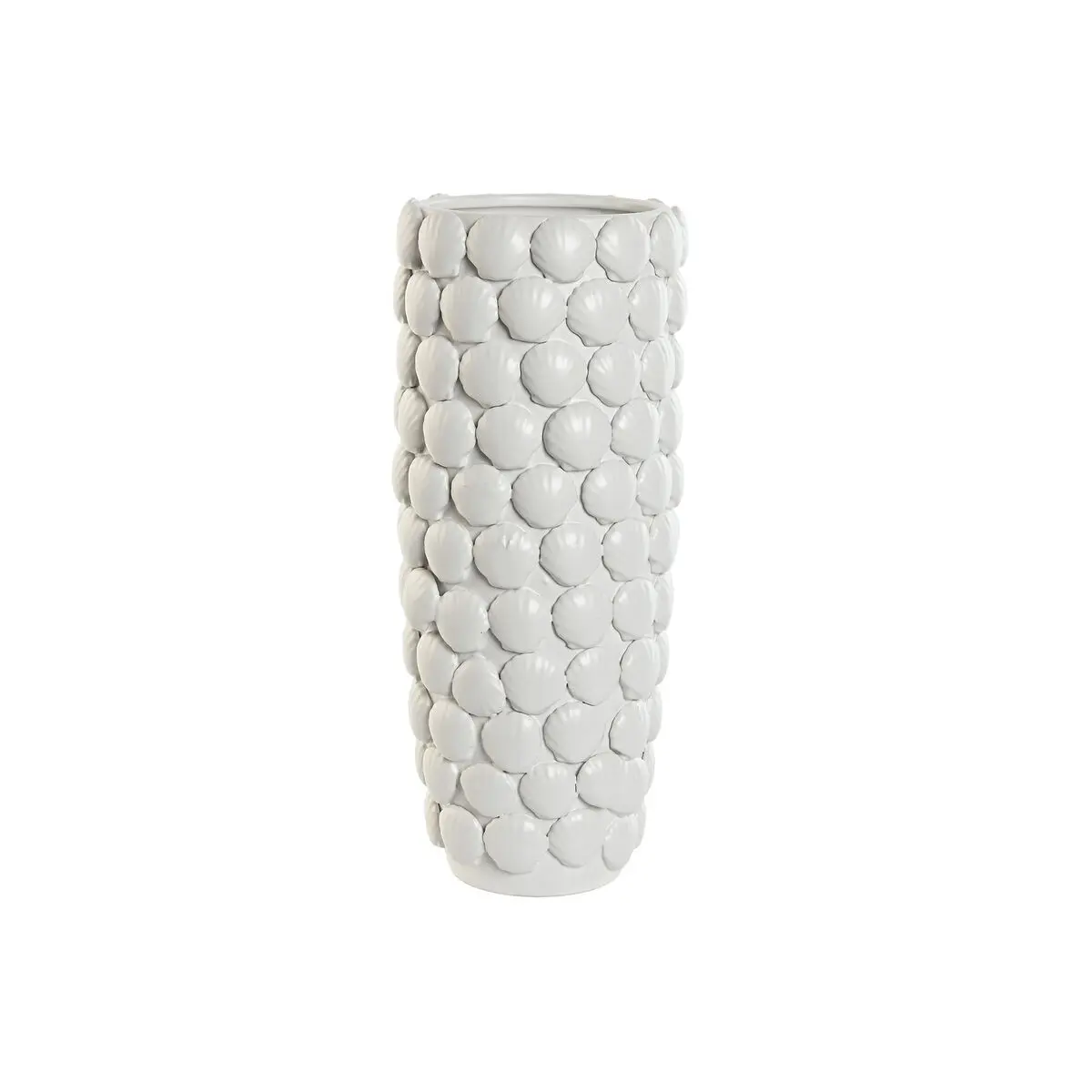 Vaso Home ESPRIT Bianco Gres Mediterraneo 16,5 x 16,5 x 38,5 cm