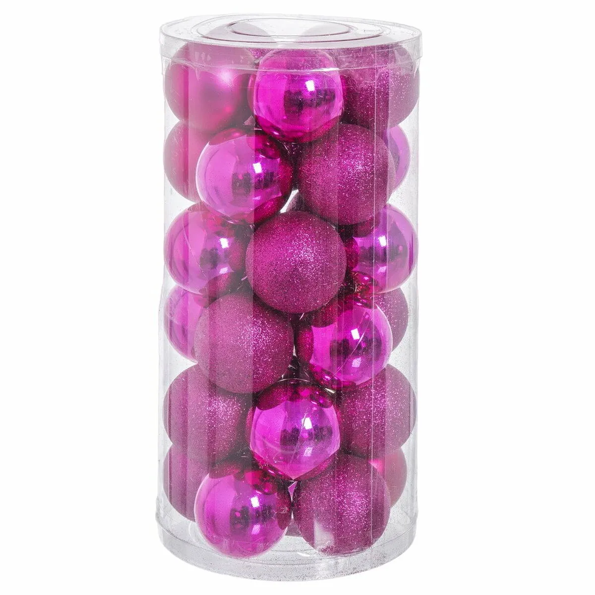 Palle di Natale Fucsia Plastica Porporina 6 x 6 x 6 cm (30 Unità)